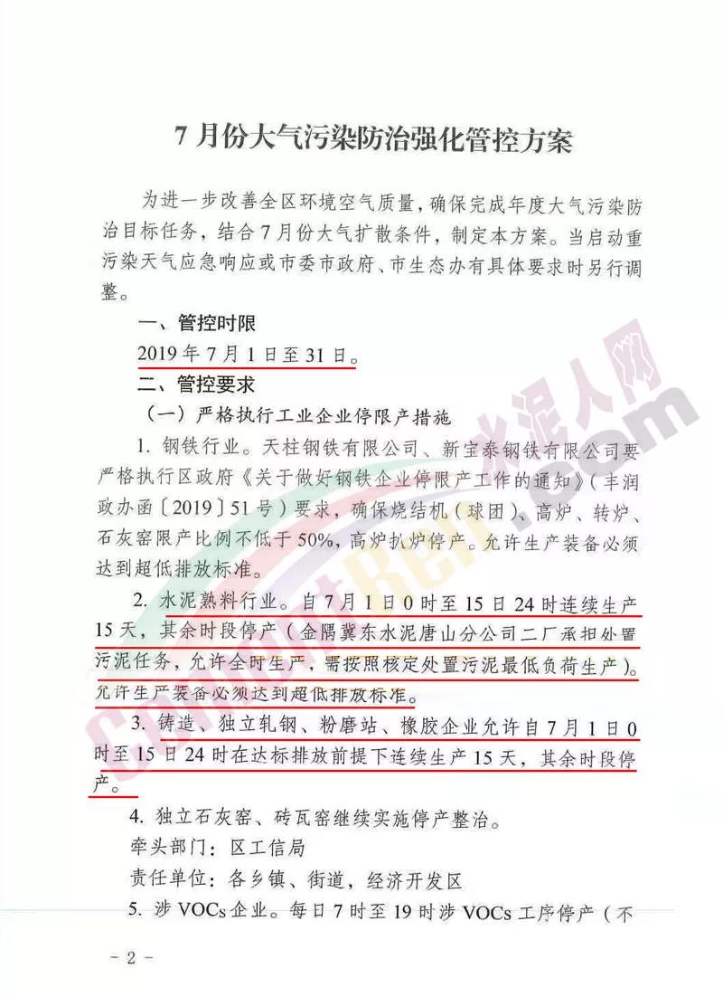 突发！这个地区水泥开云体育 开云官网错峰停产时间延长！(图1)