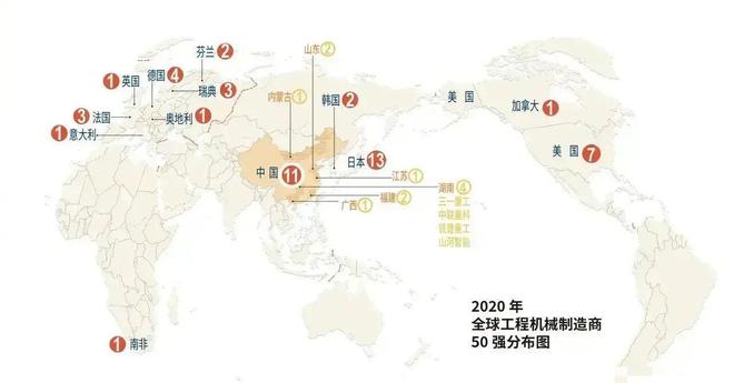 全球50强机械制造商：中国11个其中湖南4个Kaiyun 开云体育(图1)